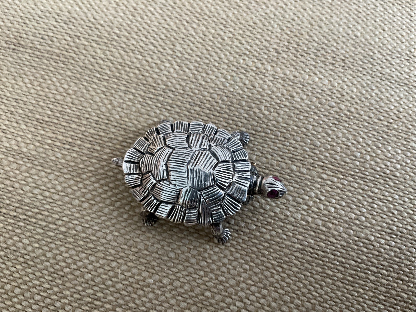 Antique Blackinton Sterling Turtle Pill Box - Gold Wash Inside - GreatCondition!