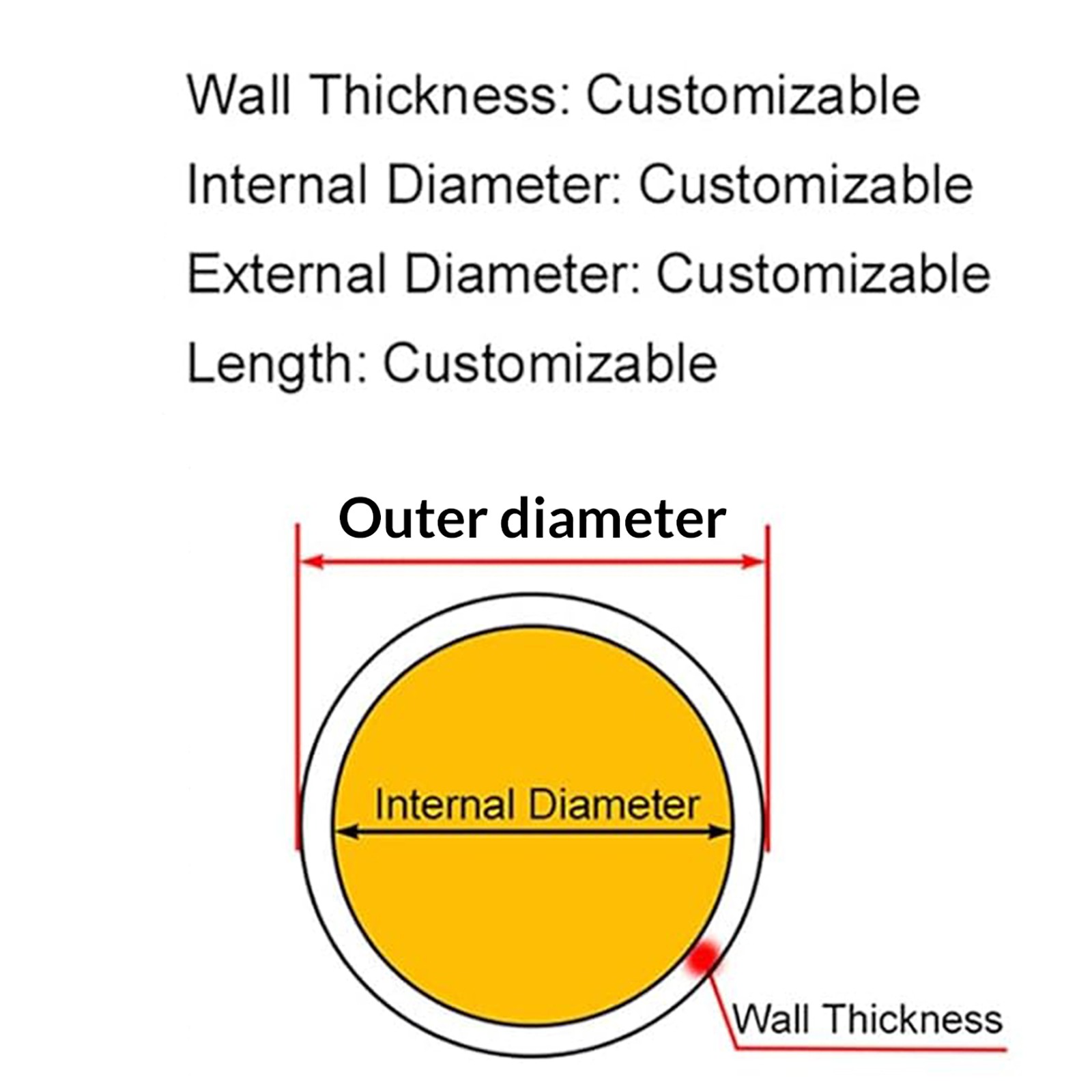 3K Carbon Fiber Tube Gloss Twill 200/300/500 mm OD 5‑50 mm Roll Wrapped