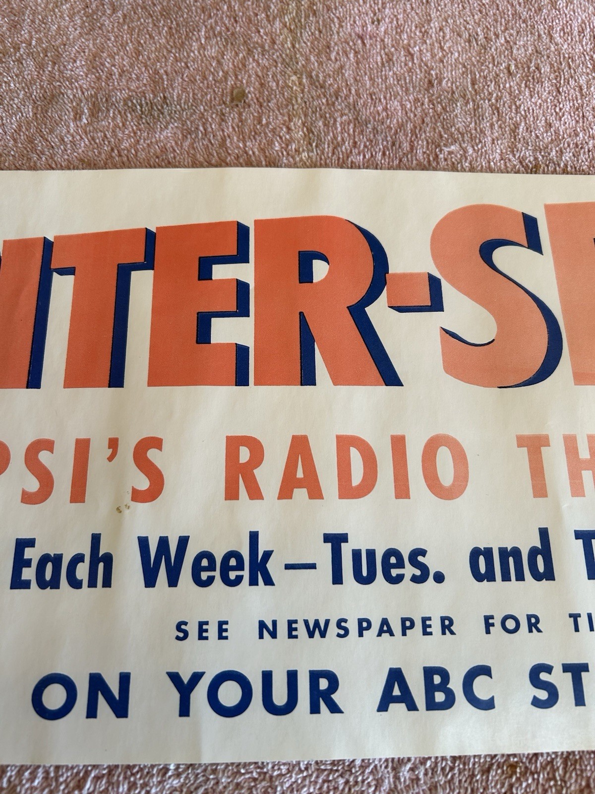 2 Original Pepsi -cola Paper Signs Both Double Dots Signs