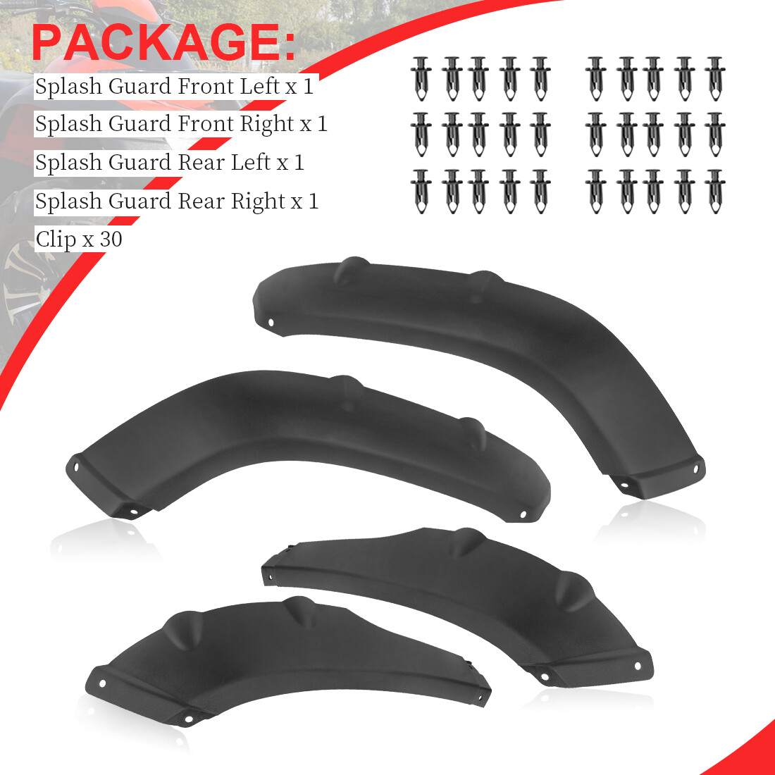 Fender Mud Guards Flaps Flares For Honda Rincon 650 680 TRX650 TRX680 2003-2023