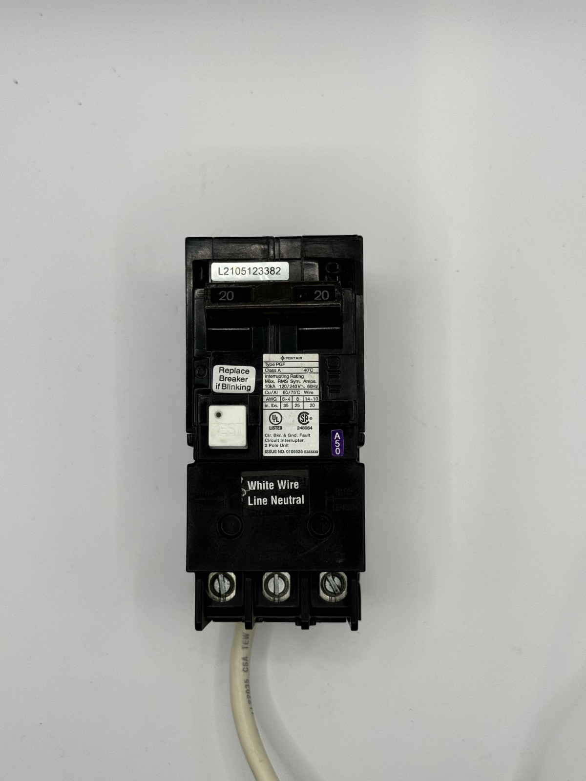Pentair / Siemens  Circuit Breaker PA220GF working take out