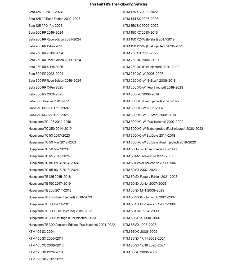 Tusk 2-Stroke Pipe Mount For Beta 300 RR Race Edition 2019-2024