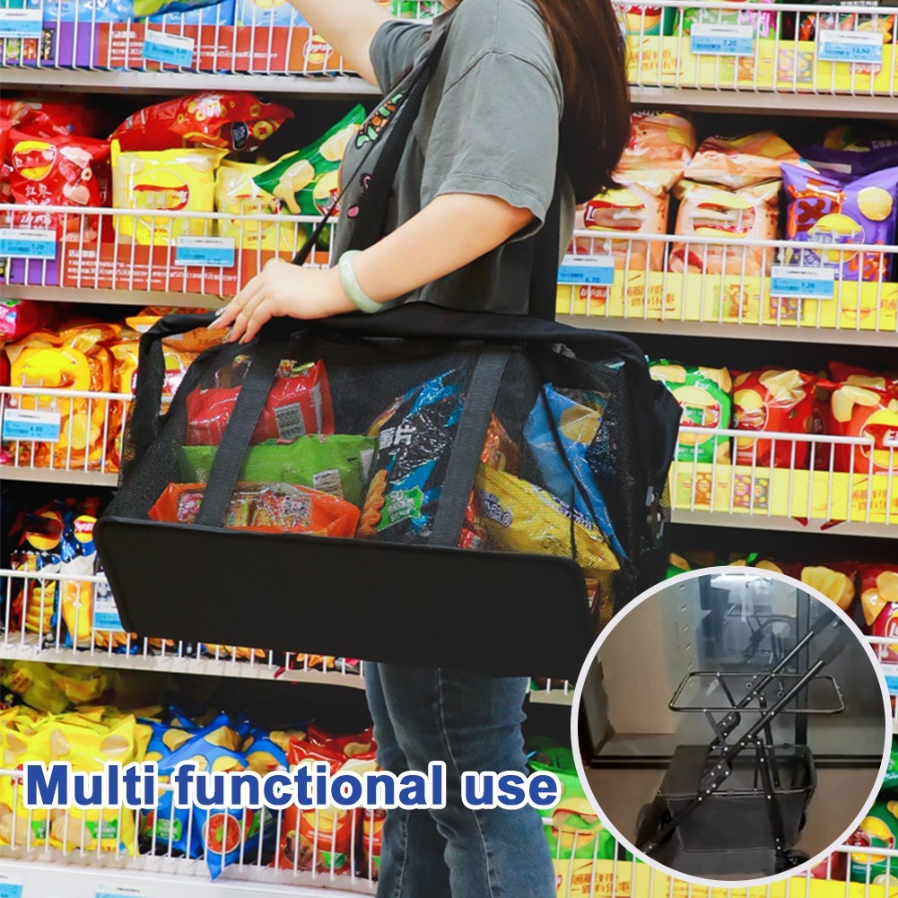 Collapsible Shopping Cart Utility Trolley Cart with Removable Tote&Swivel Wheels