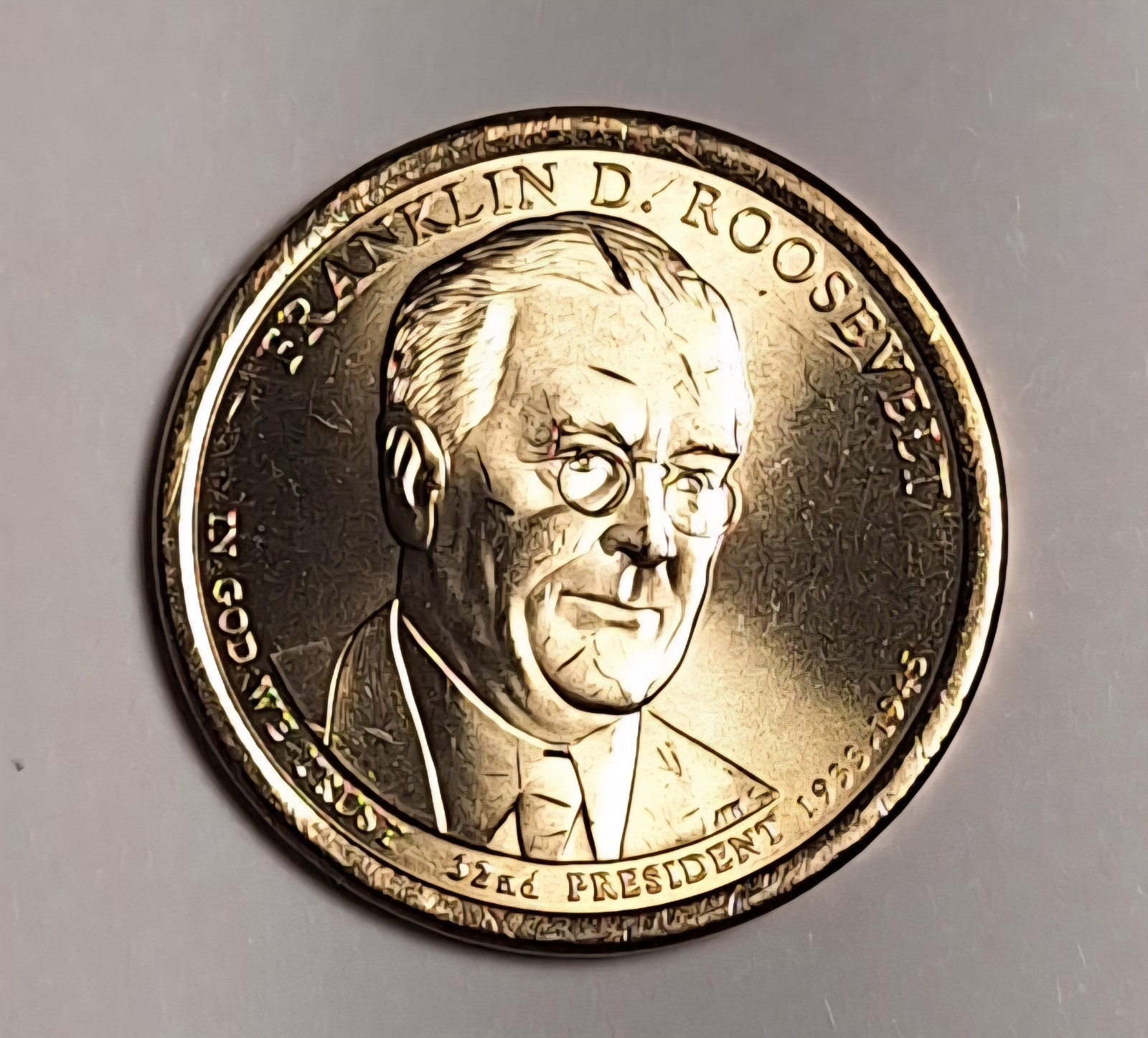 2014 P  Franklin D Roosevelt President Dollar. Uncirculated From US Mint roll.