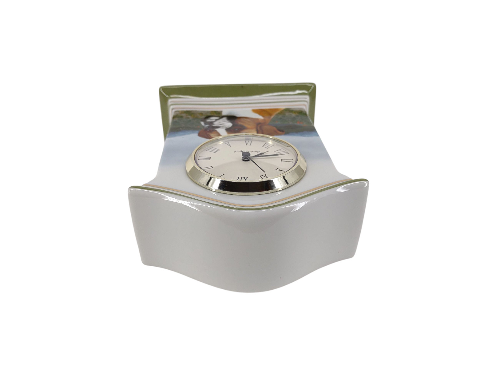 Rare Vintage Danbury Mint The Boxer Porcelain Desk Clock / Works