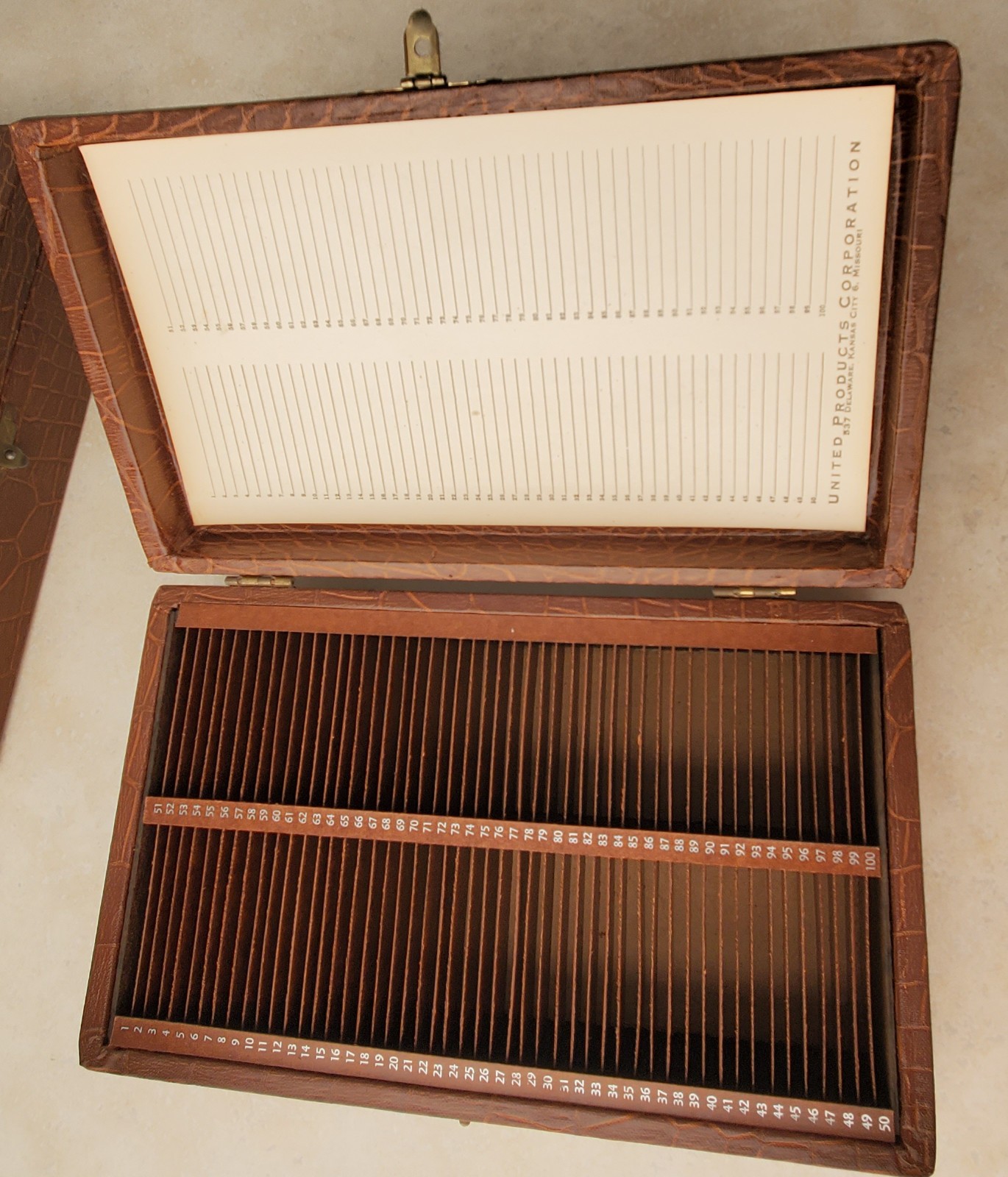 2 Vintage 1950s 35mm Slide File Cases Boxes storage 10 x 6 x 2.75 100 slides ea