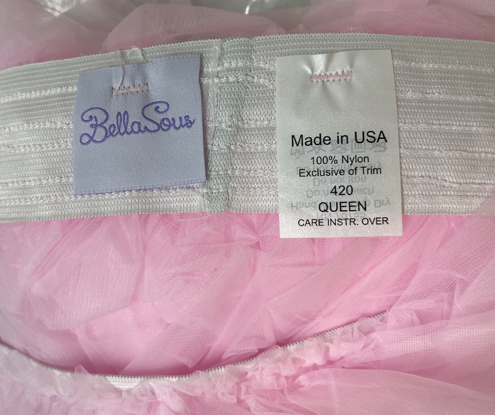 BellaSous Adult Narrow Tutu Light Pink Plus Size Fun Run Costume Halloween