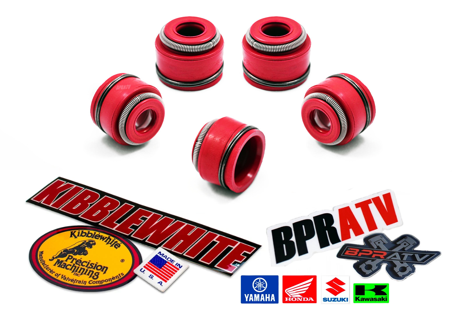 Yamaha YFZ450 YFZ450R +1mm Oversize Kibblewhite Valves & RED Seals All 5 NEW USA