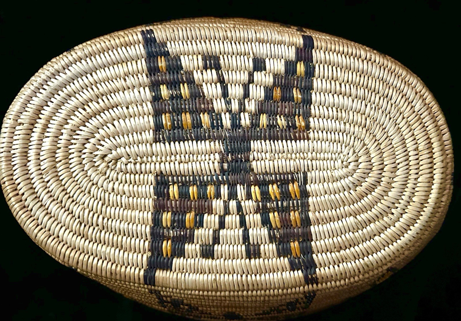 Rare Panamint California Native Basket Butterfly Diamond Zig Zag Polychrome