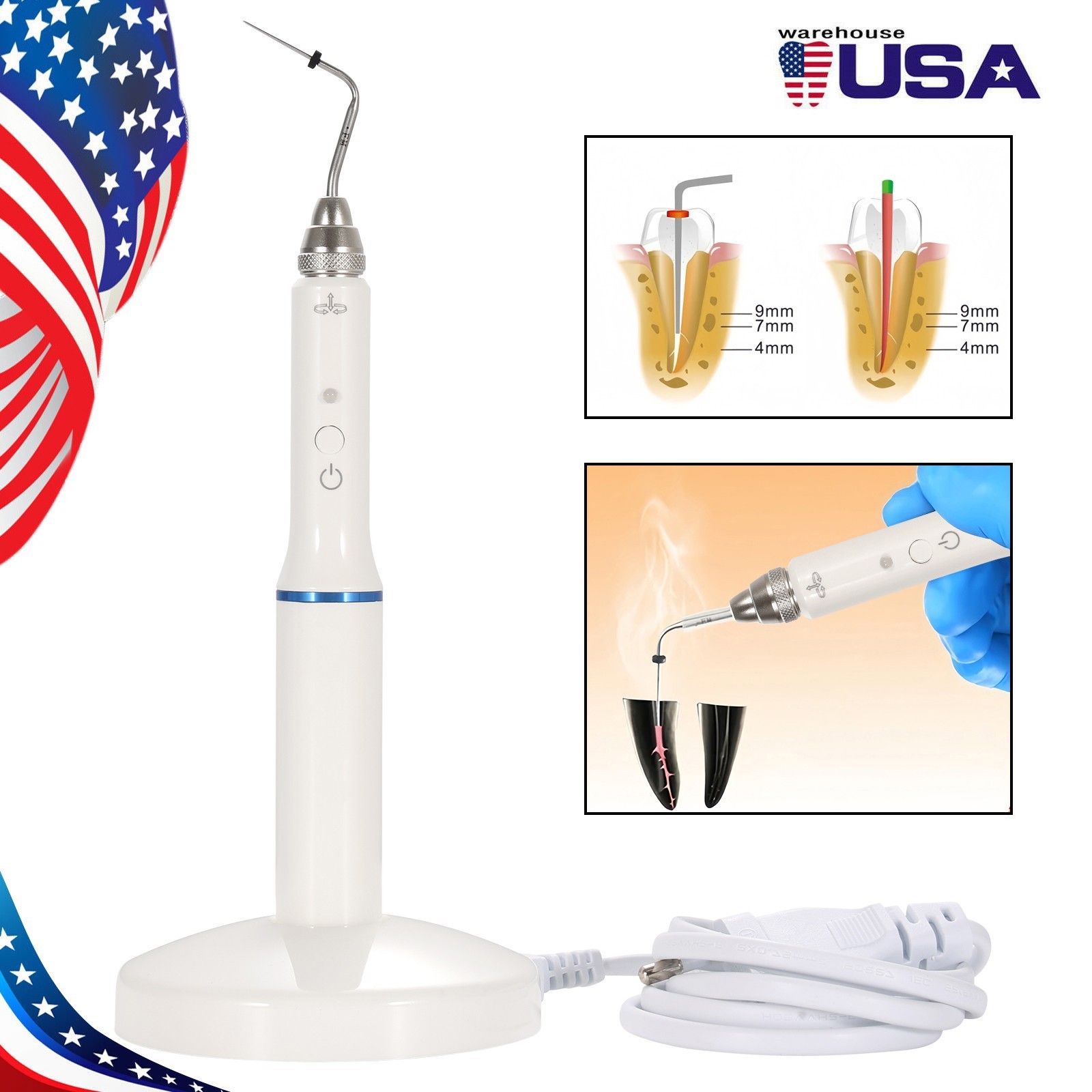 Dental Cordless Endo Heated Pen Gutta Percha Obturation System&2pcs Heated tips