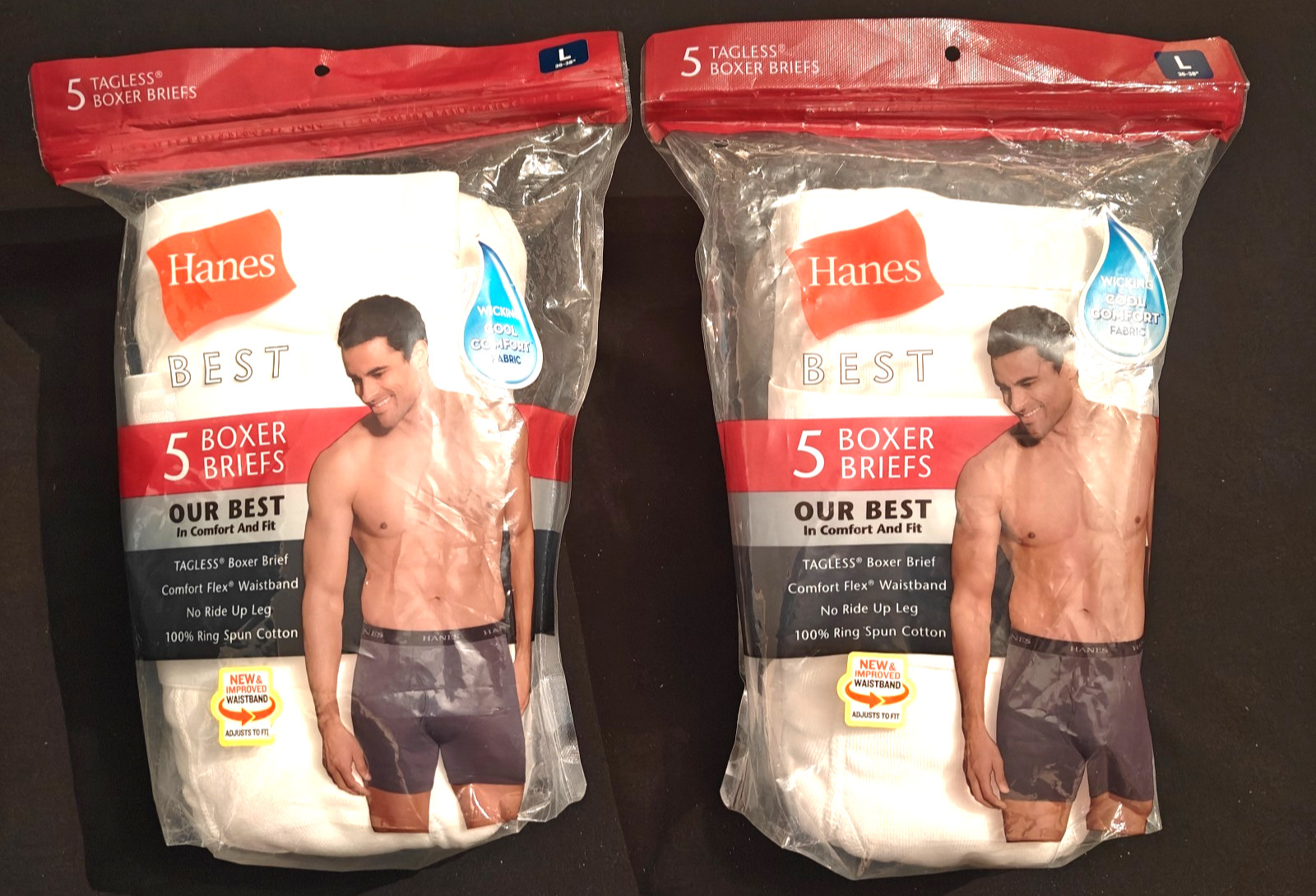 Hanes Boxer Briefs White Large