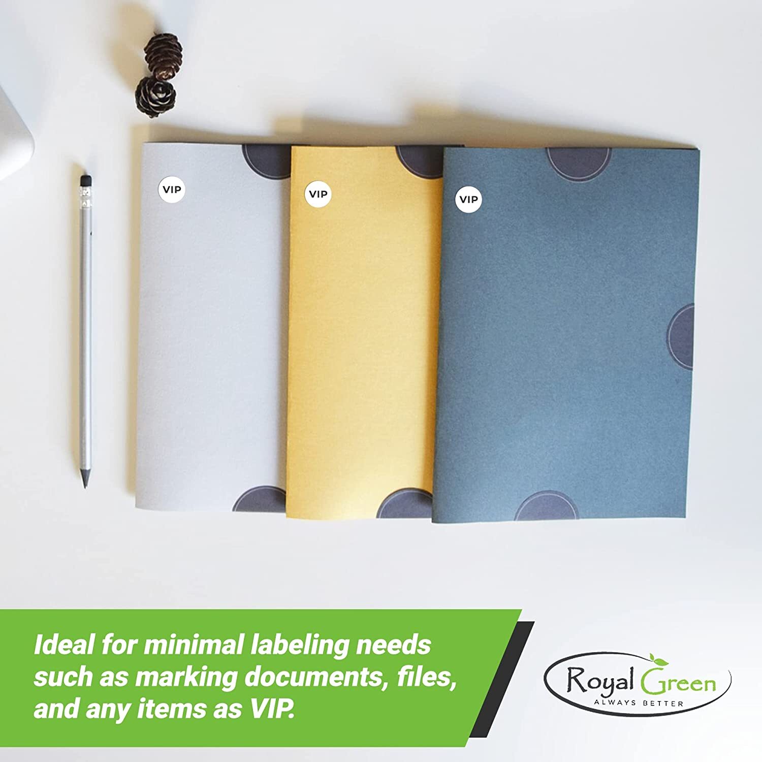 Royal Green Colored Coding Dot Stickers Round Circle Label 1/2 inch 13mm