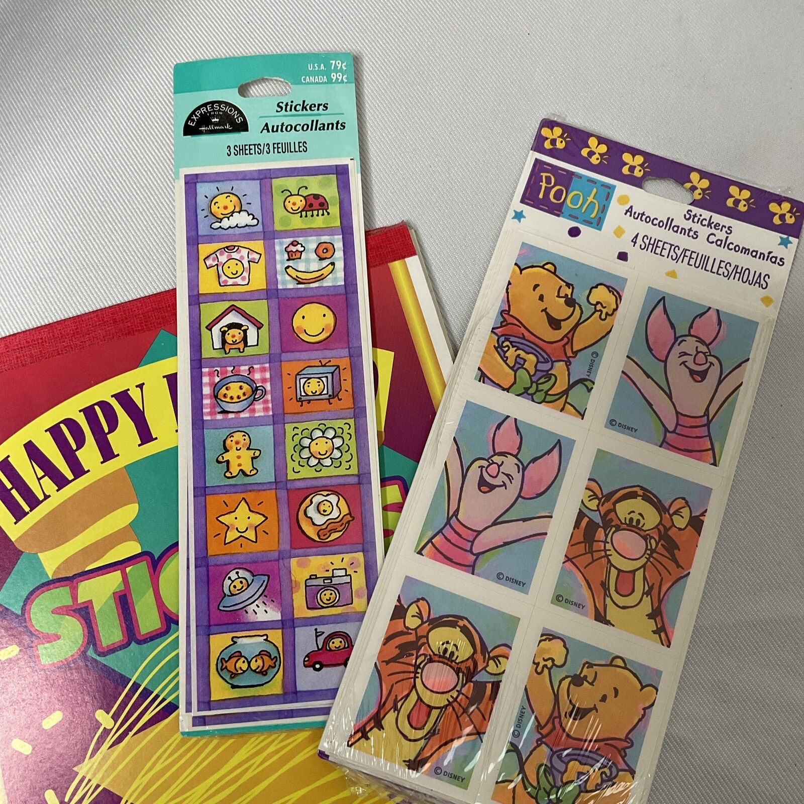 Lots Of Mixed Stickers New Old Stock And Partials Pooh Snoopy George Jungle