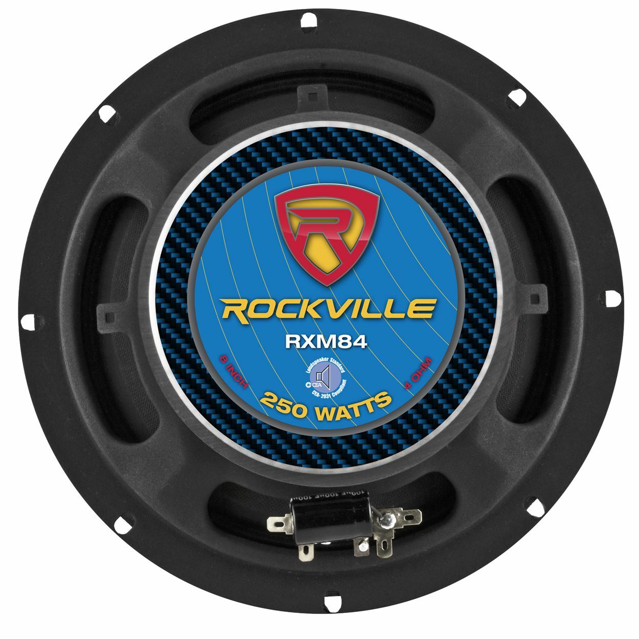 Rockville RXM84 8" 250w 4 Ohm Mid-Bass Driver Car Audio Speaker