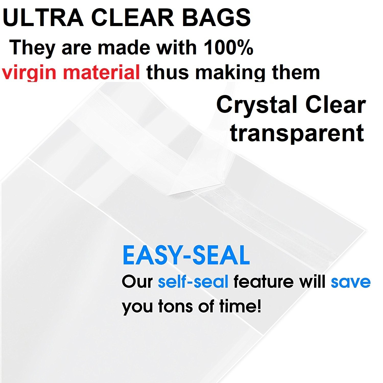 Resealable Cellophane Bags Clear Food Grade Treat Bags for Cookies | 18 Sizes