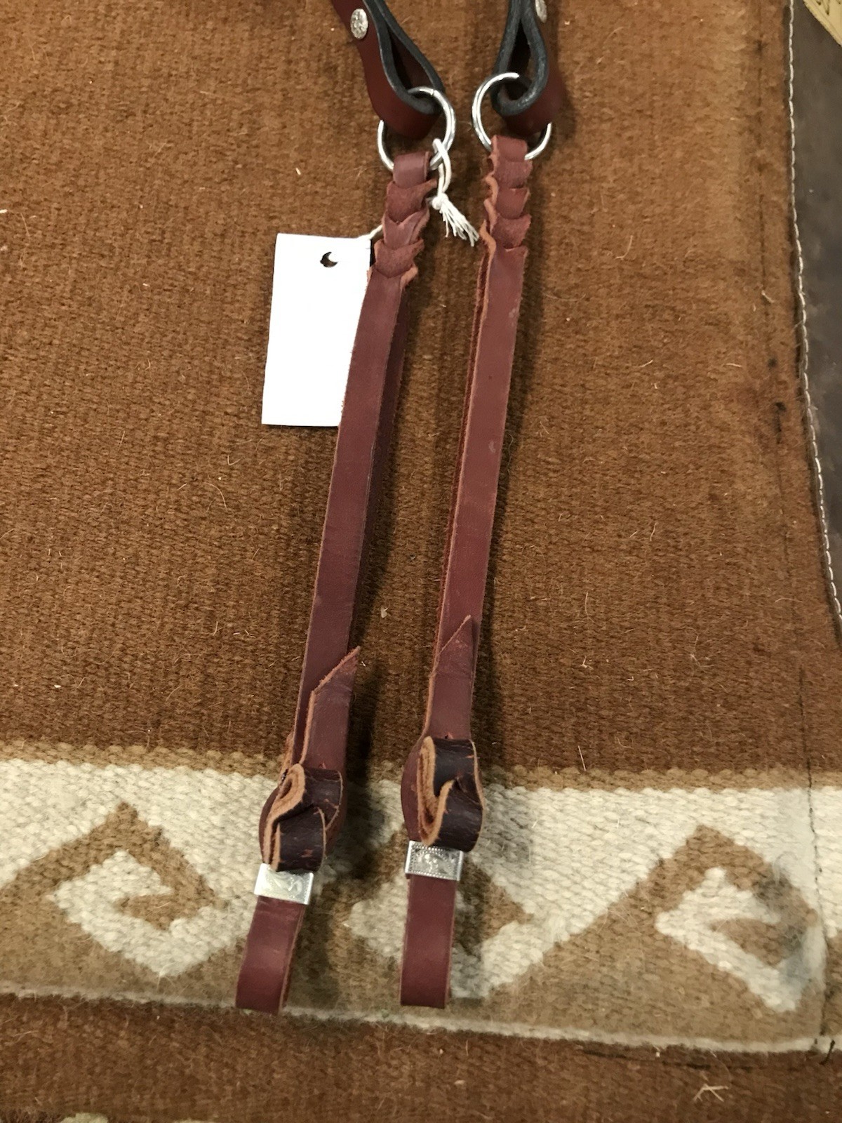 CUSTOM QUALITY WESTERN LEATHER ROPING REINS WITH HAND BRAIDED BLOOD KNOTS HORSE