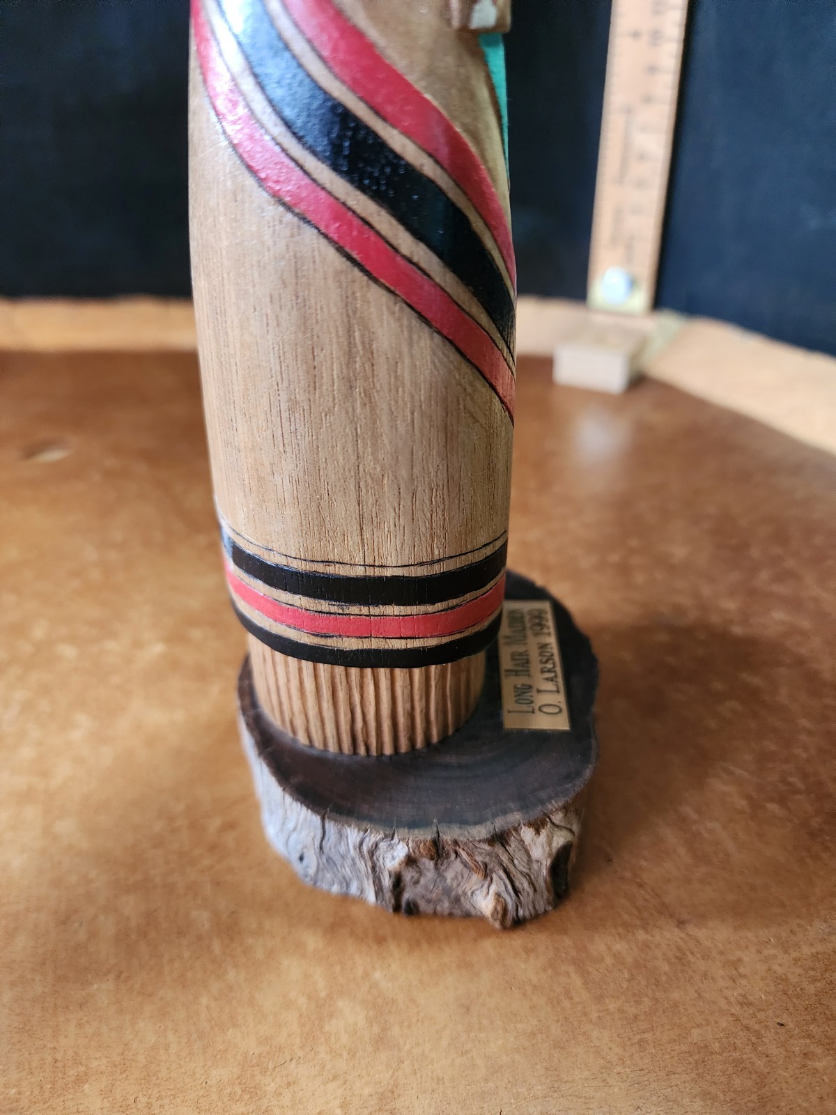 Vtg Native Hopi Hand Carved & Painted Long Hair Maiden Kachina Doll By O. Larson