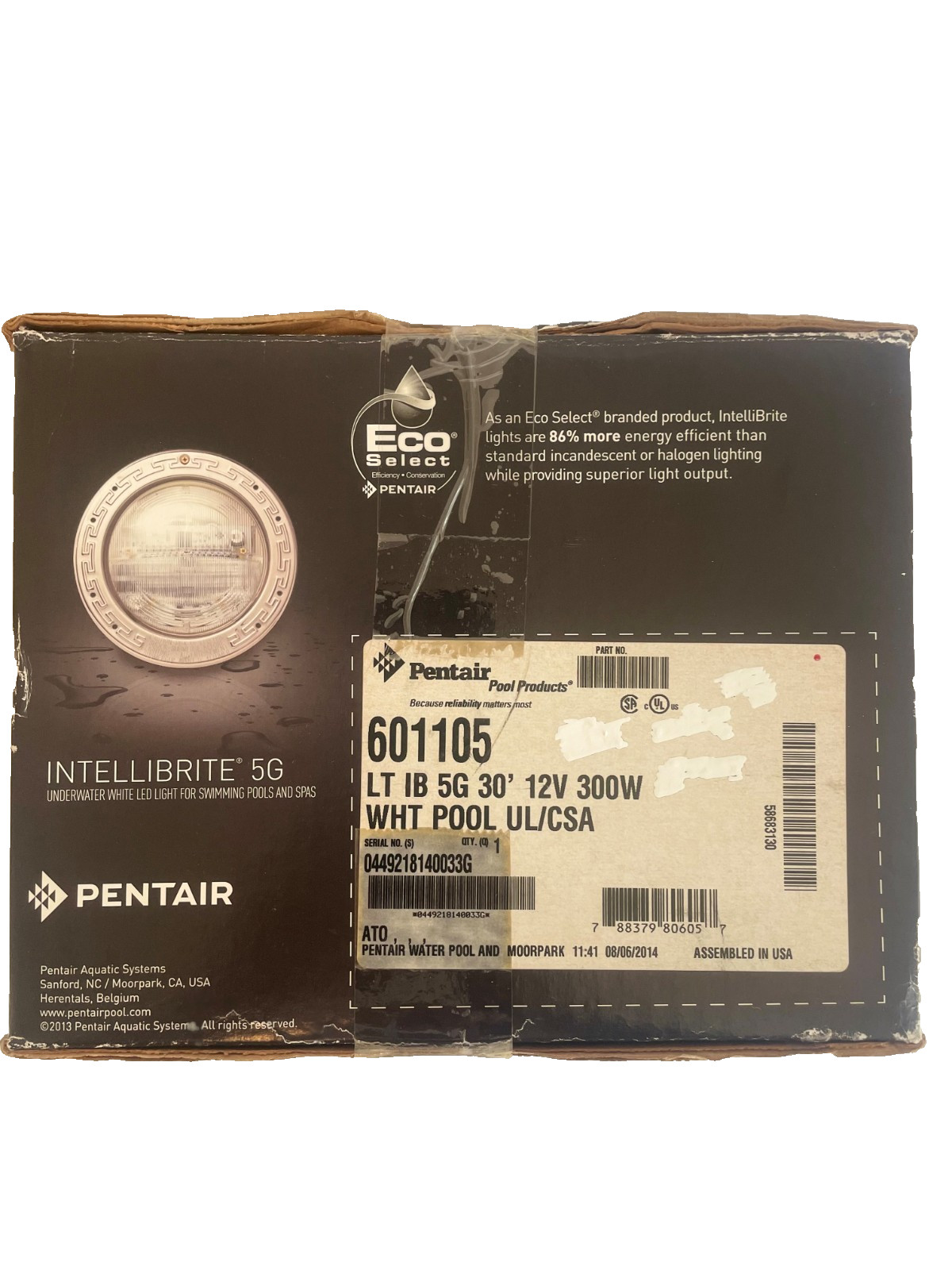 Pentair 601105 IntelliBrite 5G White LED Pool Light 12V, 30' Cord NEW