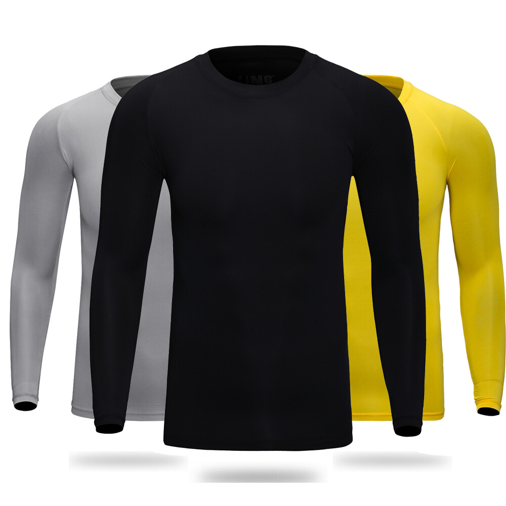 NEW Men Long Sleeve Quick Dry Compression Shirt Gym Tops Under Base Layer Tights