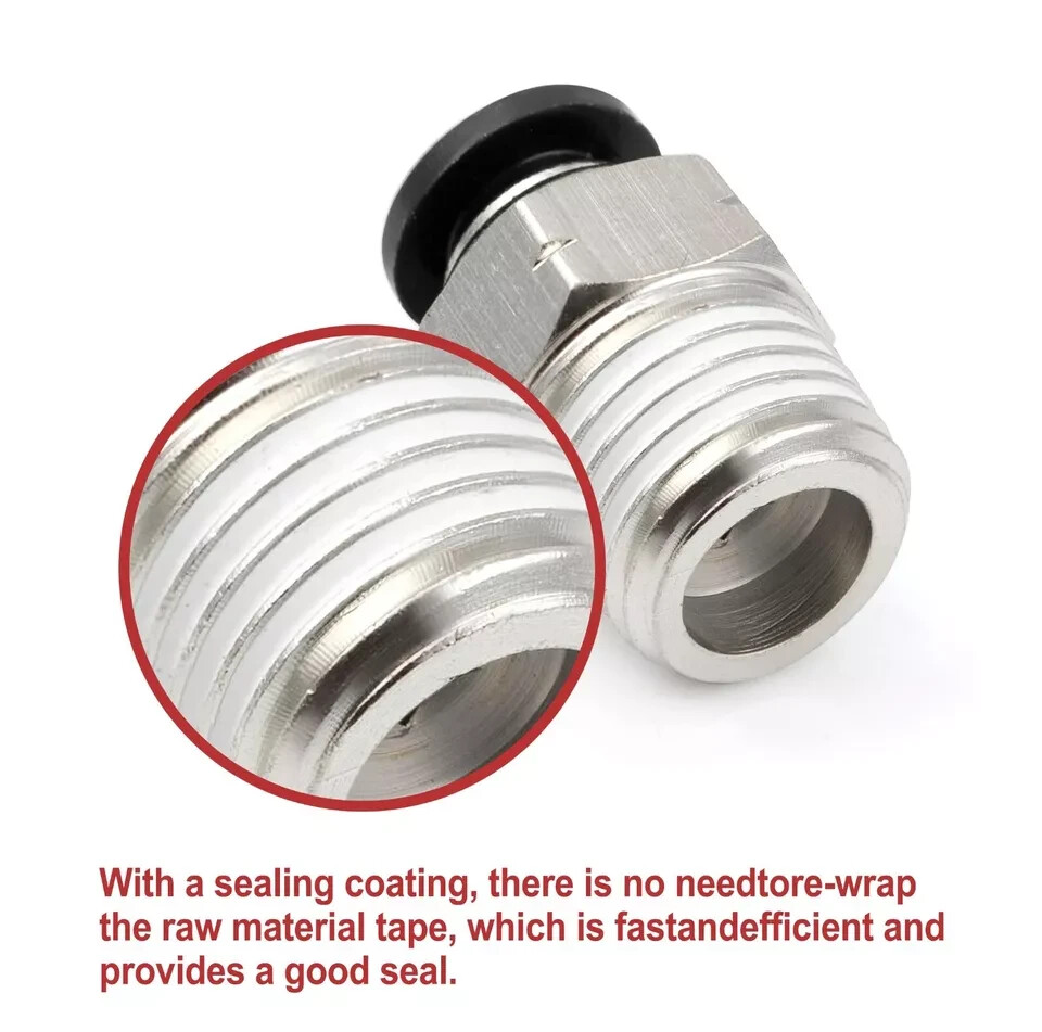 LokoCar Male Straight 3/8"Tube OD x 3/8"NPT Thread Push to Connect Fitting 5Pcs