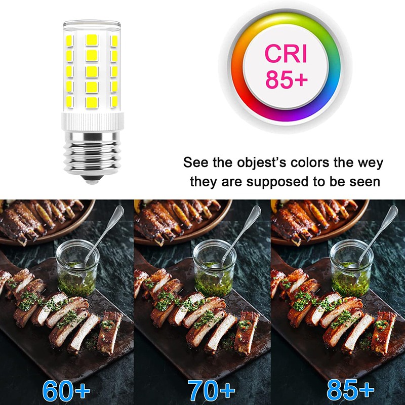 2Pcs E17 LED Bulb 4W Microwave Oven Light Dimmable Daylight White 6000K Light