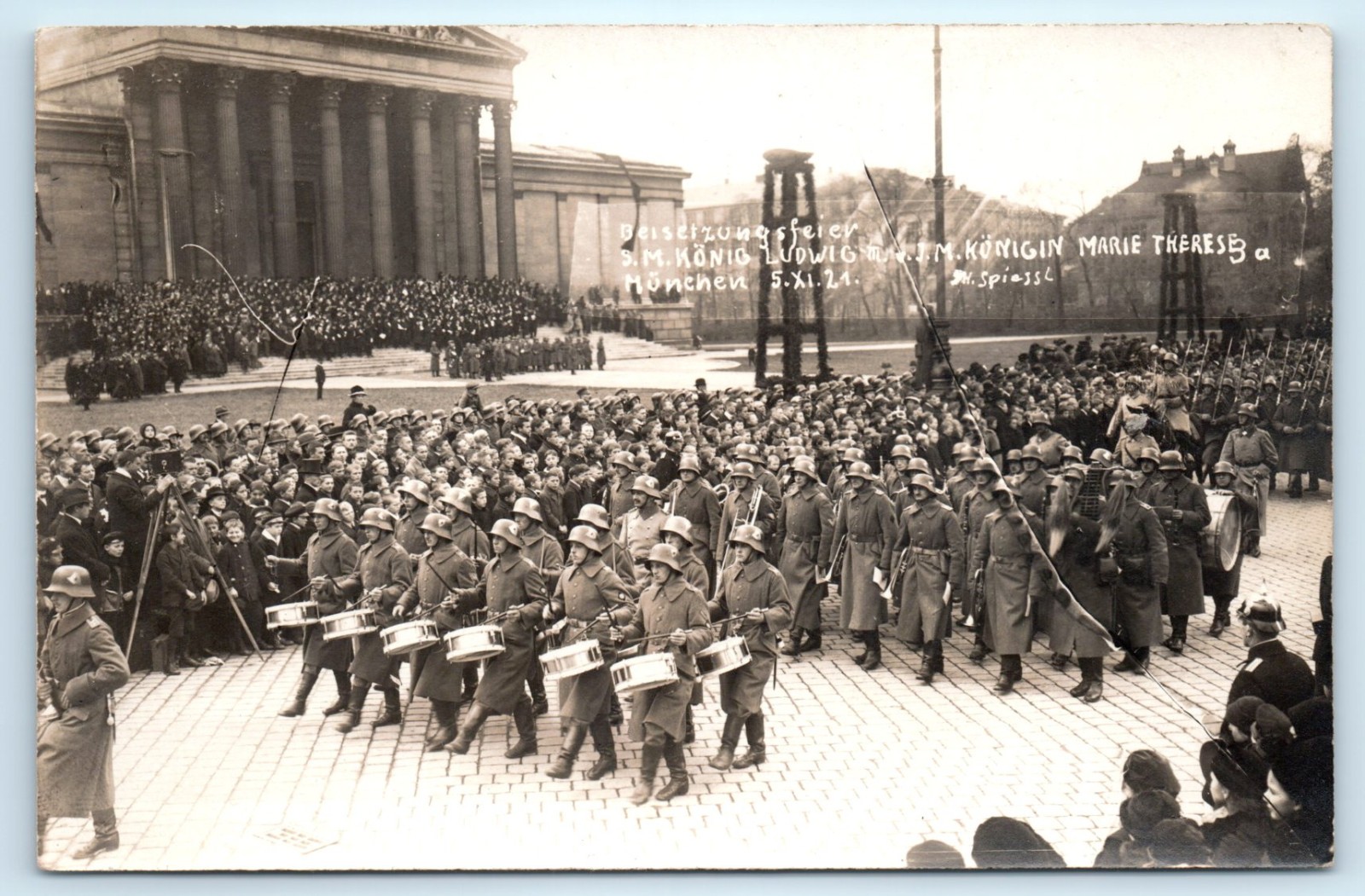 German Friekorps Painted Helmet Real Photo Postcard RPPC