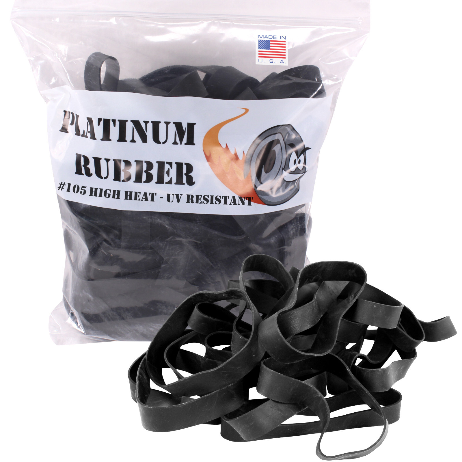 Platinum Rubber Bands #105 Size Black (Extra Wide 5/8 Inch, Large) UV Rated 1LB
