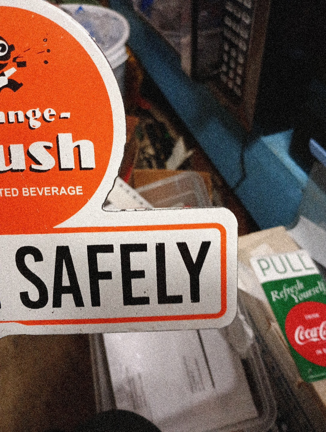 Porcelain Enjoy Orange Crush Drive Safely Topper