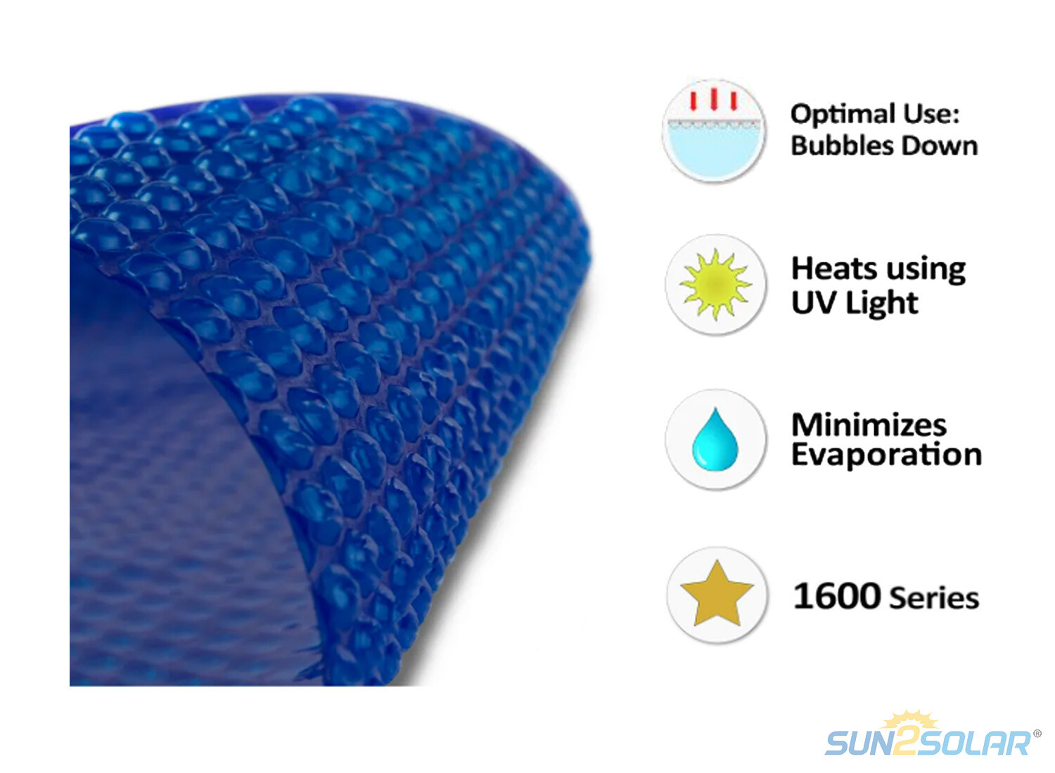 Sun2Solar 1600 Series Round Ultimate Solar Heating Pool Cover - (Choose Size)