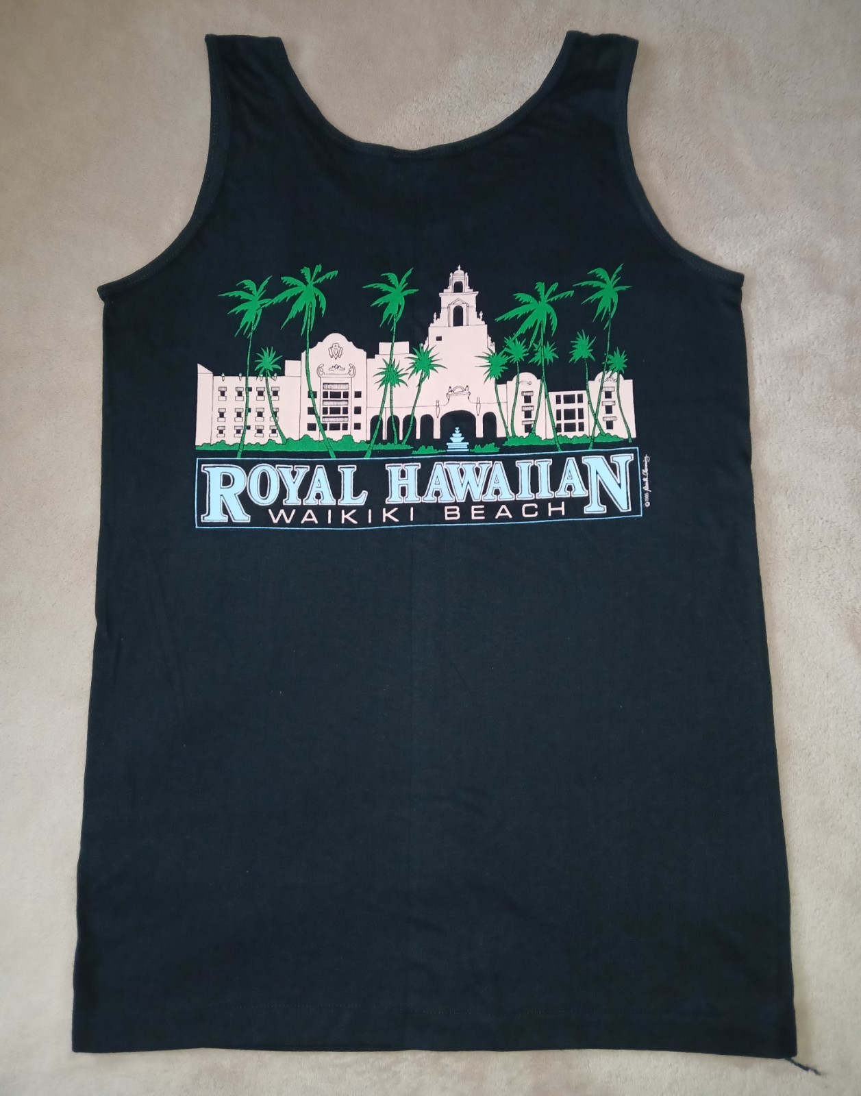 VINTAGE HAWAII T 1985 SHIRT ROYAL HAWAIIAN HOTEL WAIKIKI BEACH tank top sz M