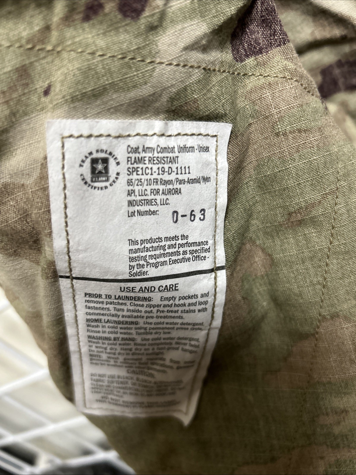 Army Combat Jacket Multicam Flame Resistant Uniform Coat Large Regular NWT