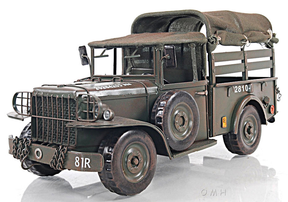 Dodge M37 Military Command Truck Metal Model 13" US Army 1950's Korean War Decor