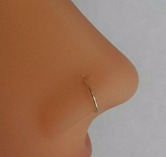 Nose Hoop Nose Ring Sterling Silver 24 Gauge Choice of 6mm 7mm 8mm 9mm 10mm 24g