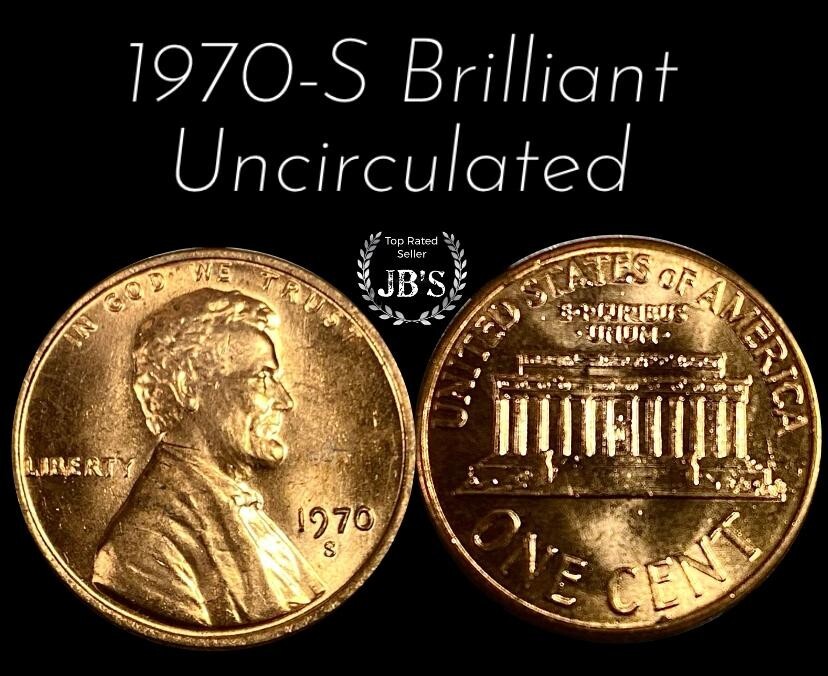1970 S Large Date Lincoln Memorial Cent Brilliant Uncirculated *JB's Coins*