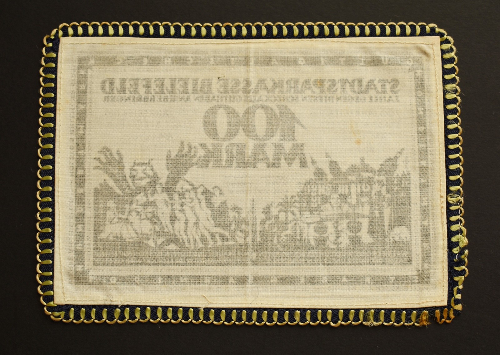 GERMANY NOTGELD Bielefeld 100 Mark 1921 War Emergency cloth textile Money Linen