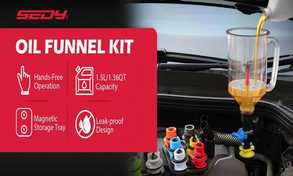 17pcs Multi-Application Oil Funnel Set For Toyota Lexus Mazda Ford Volvo Audi GM