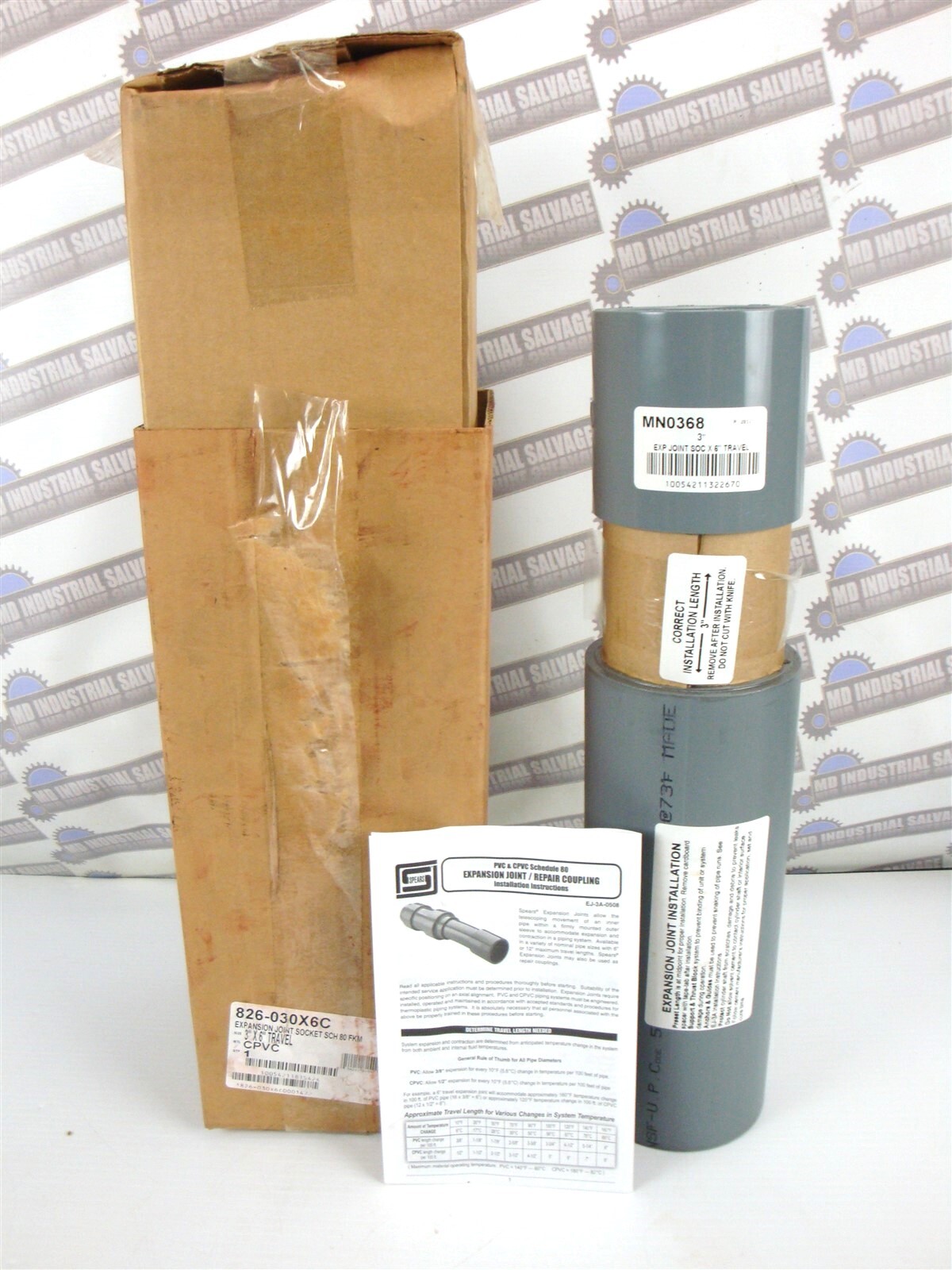 SPEARS SCH 80 3"x 6" CPVC Expansion Joint 826-030X6C (NEW in BOX) MN0368