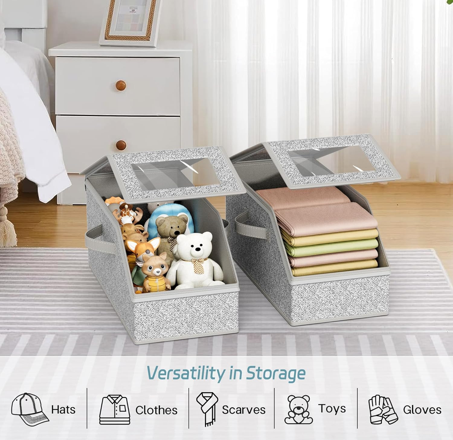 2 PCS Stackable Hat Storage for Baseball Caps, Holds up to 24 Caps Hat Organizer