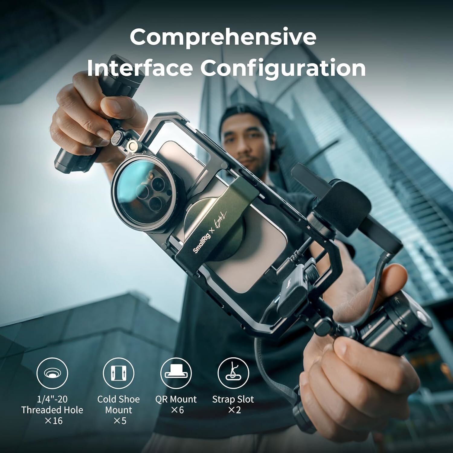 SmallRig All-In-One Mobile Video Kit,Phone Cage w/ Side Handle & Magnetic Filter