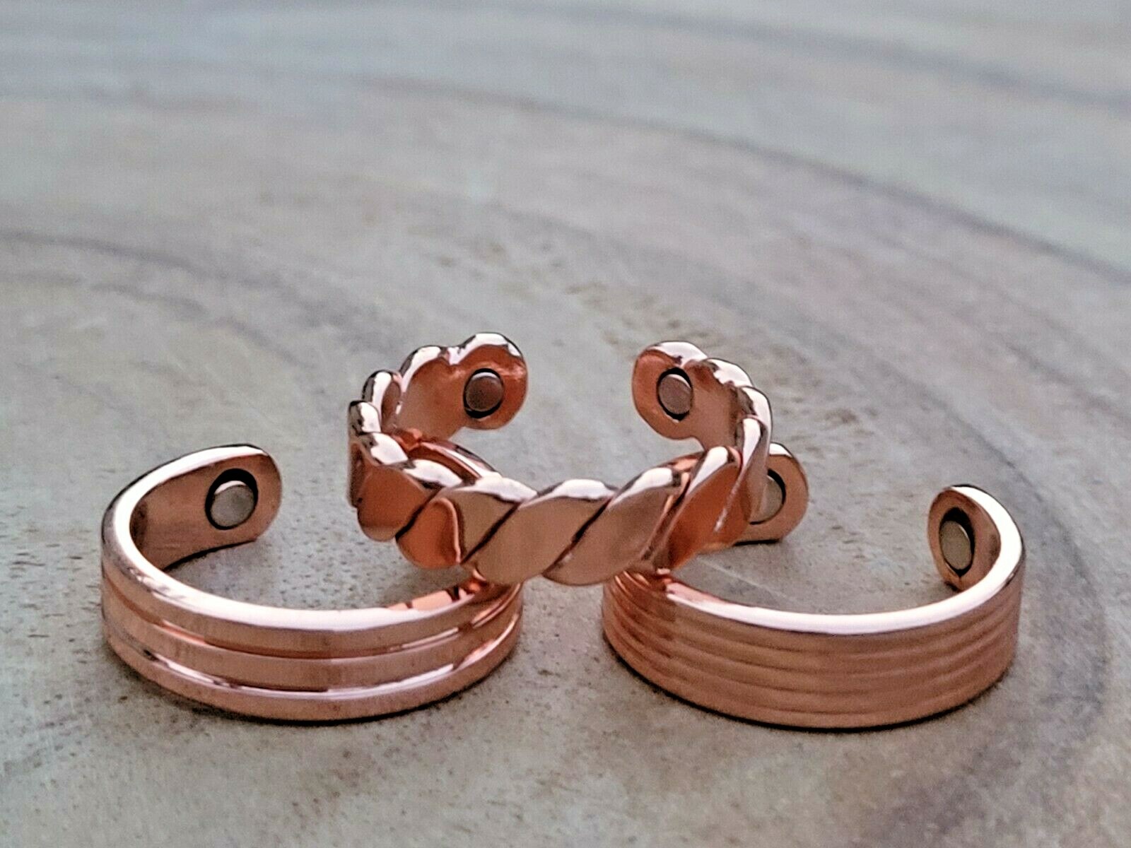Solid Pure Copper Magnetic Ring Men Women Arthritis Adjustable Ring