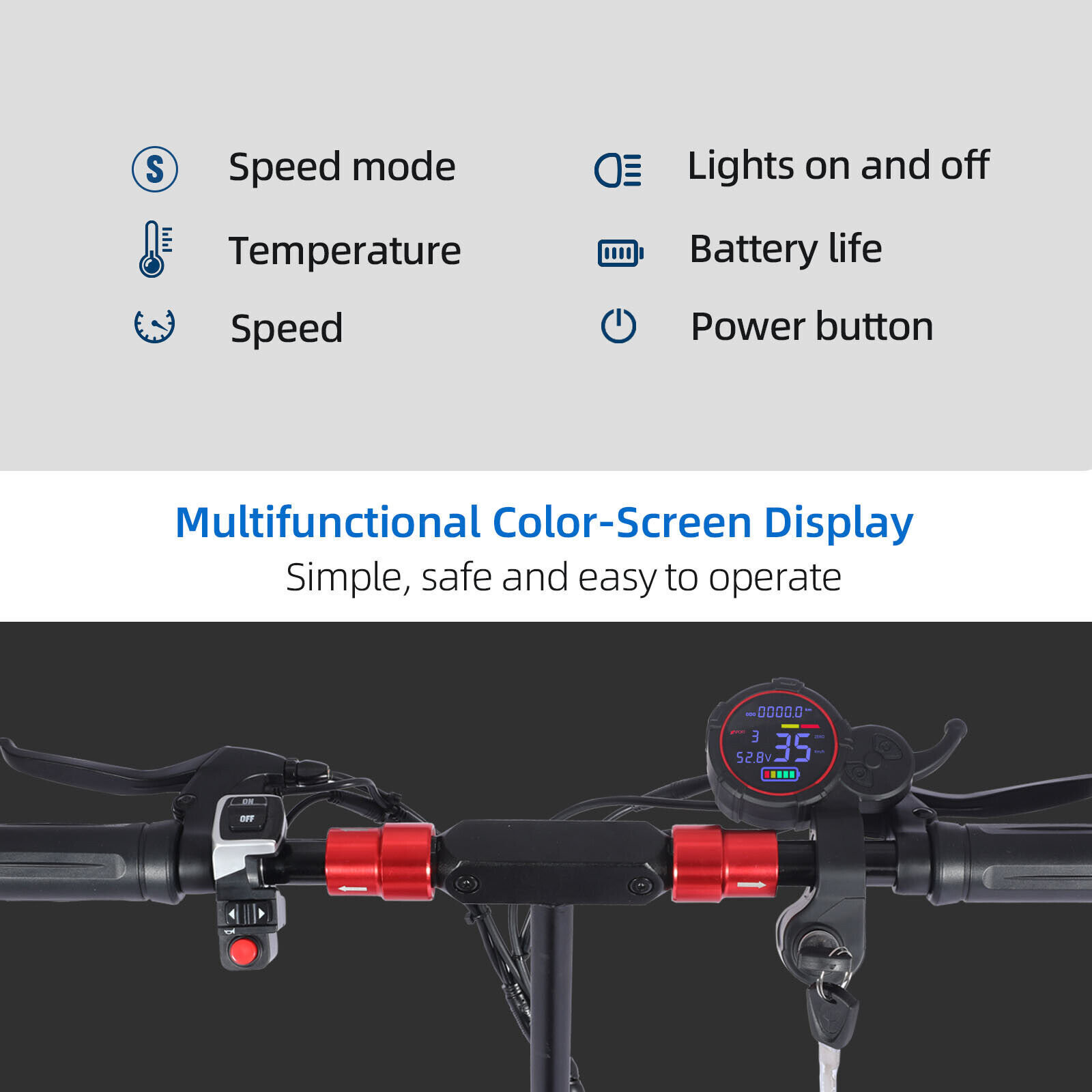 48v 1200W Electric Scooter For Adult 11"Off Road Fat Tires Fast Speed USA MAX x6
