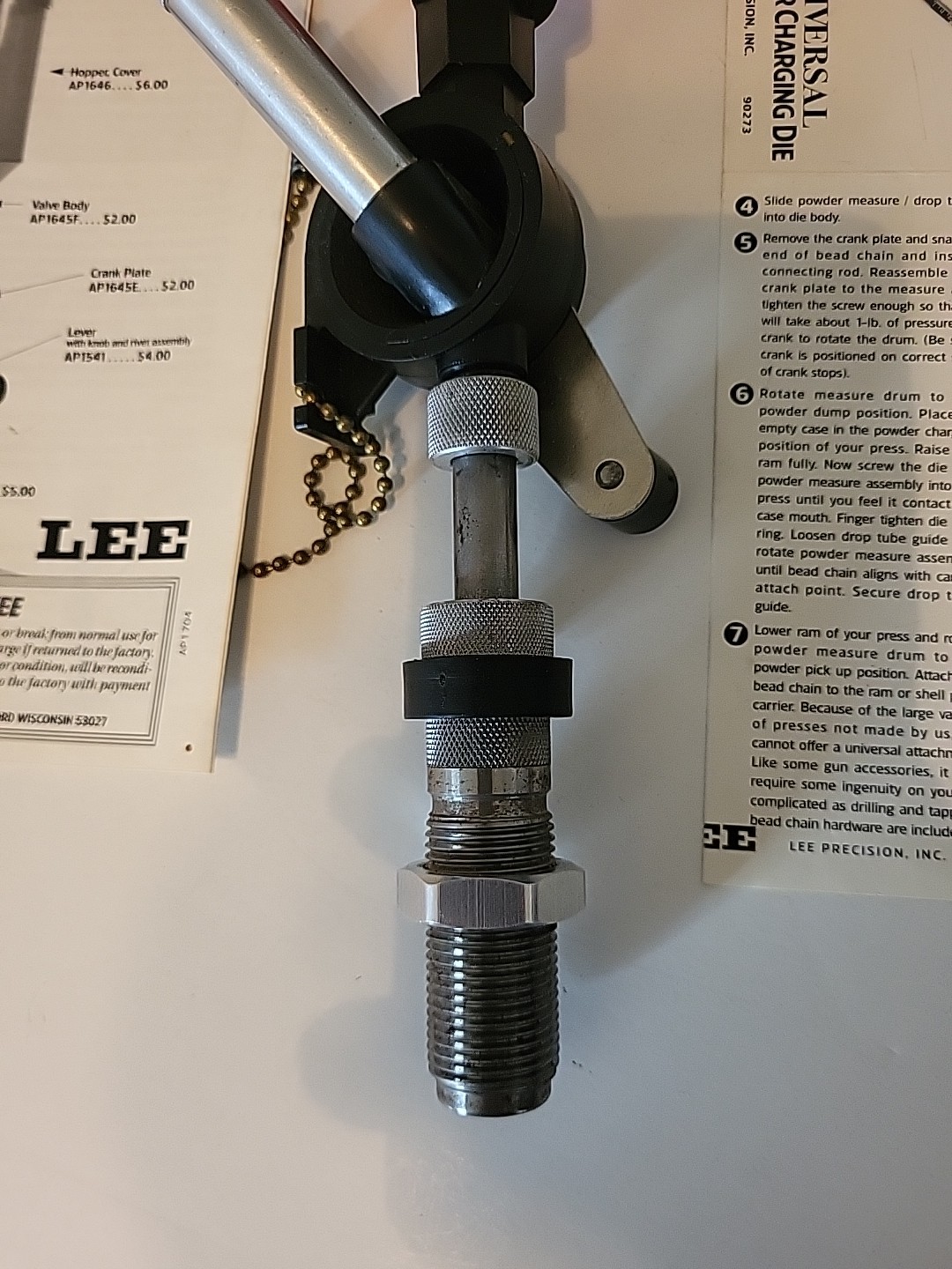 Lee Perfect Powder Measure 90058 & Powder Charging Die 90273 Reloading