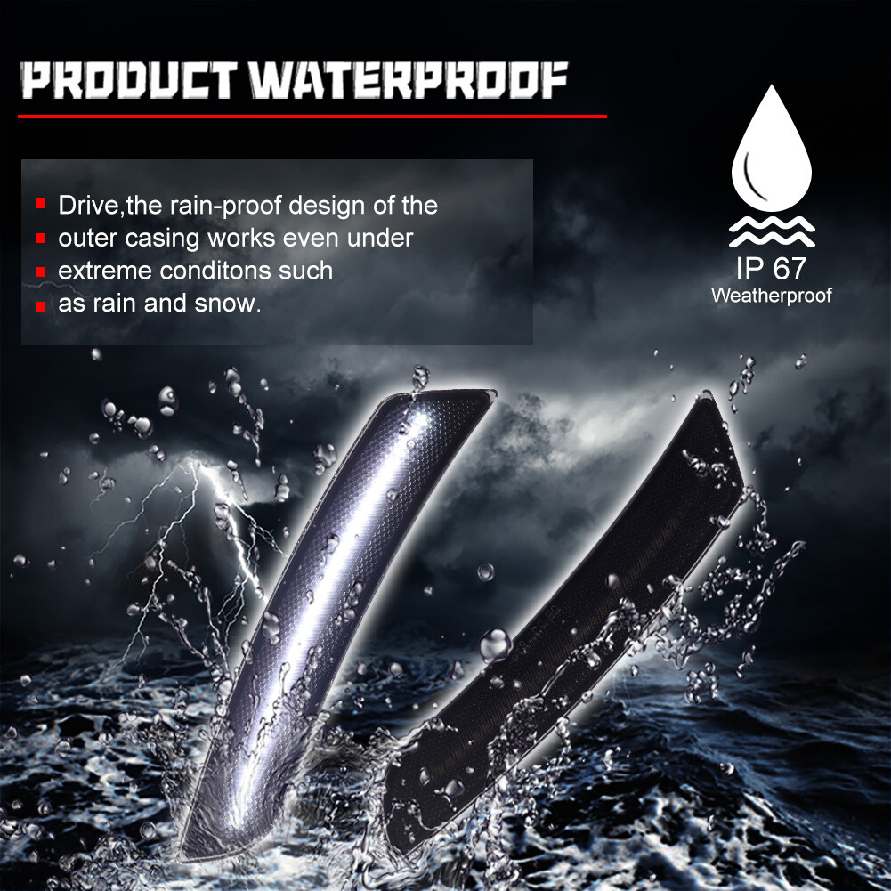 4X Smoke Full White LED Side Marker Light Fender Lamp For 2016-2023 Chevy Camaro