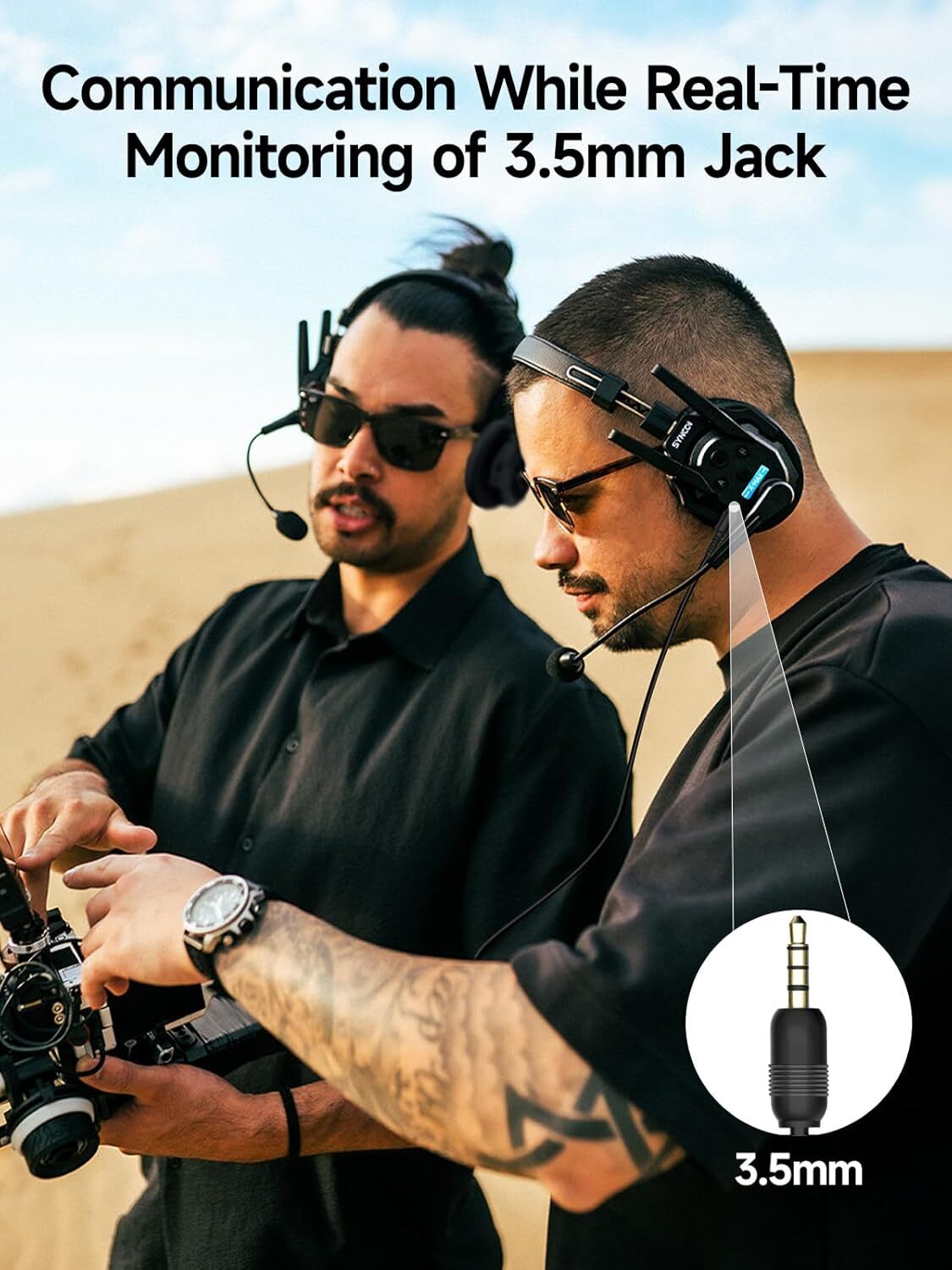 SYNCO XTALK XMAX2 Wireless Intercom Headset Dual Ear Communication System 2pcs