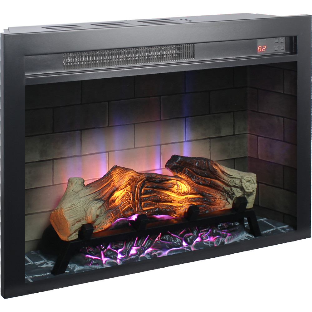 28'' Electric Fireplace Insert, Multicolored Flames, Extremely High Security