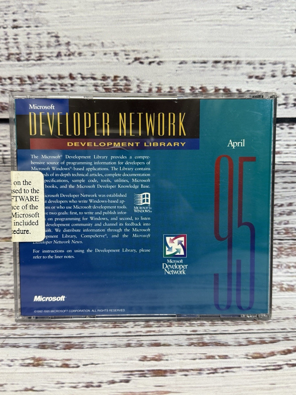 Microsoft Developer Network Development Library CD-ROM April 1995 Windows