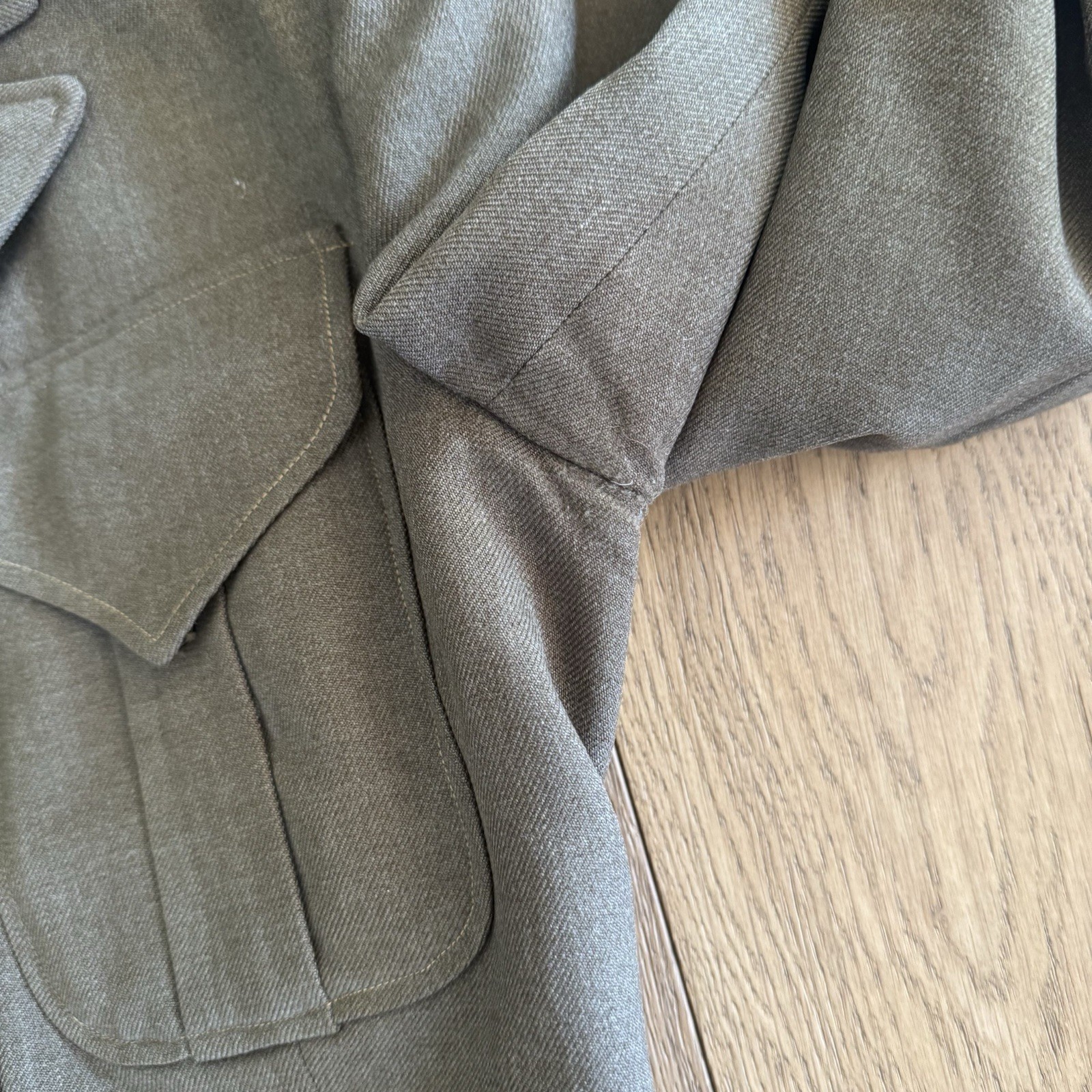 Vintage WWII US Army Eisenhower Ike Jacket Mens Small Wool Drab Olive Pins 1940s