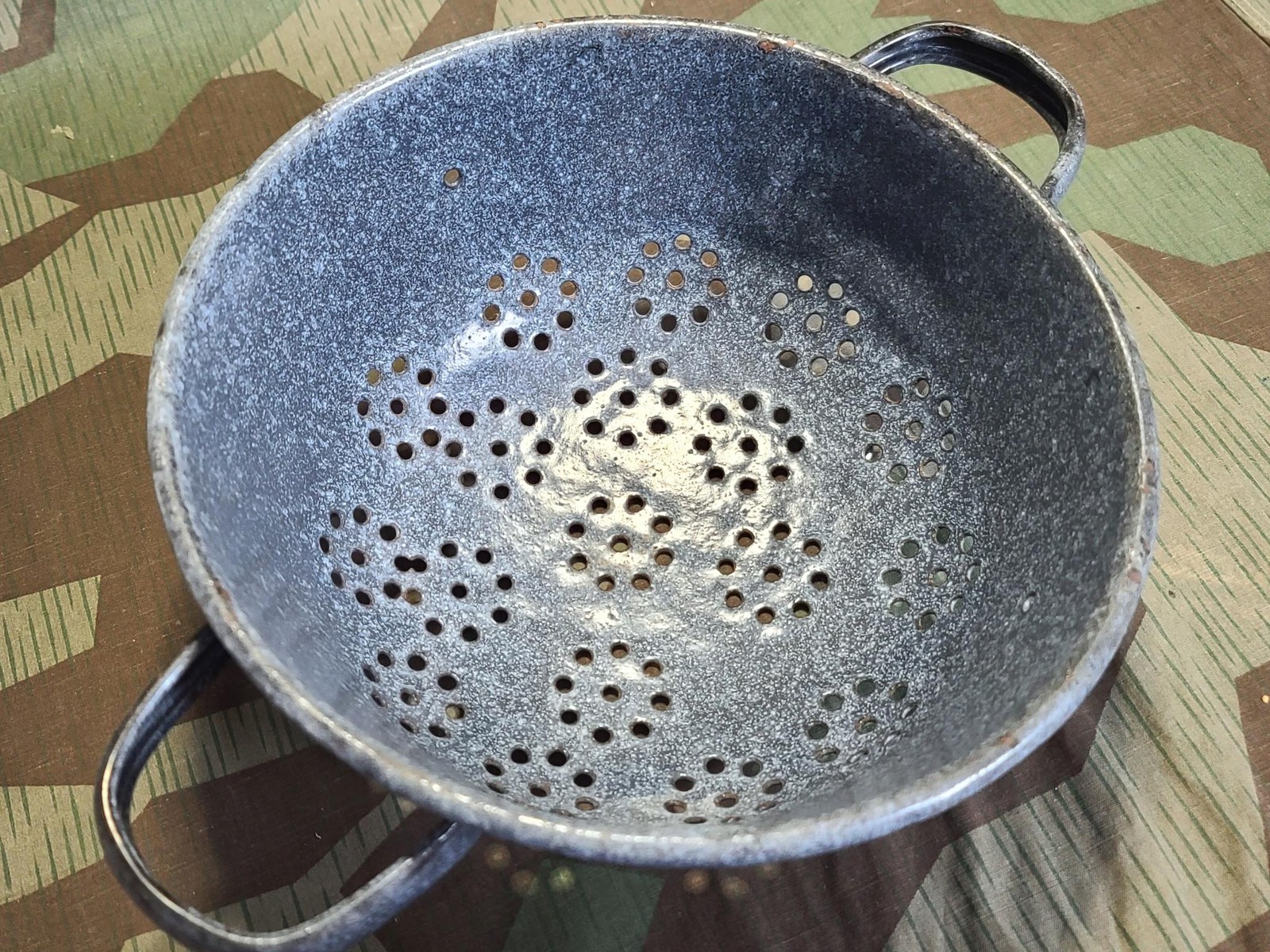 WWII German Helmet Made into a Strainer Stahlhelm Army Wehrmacht Military Pasta