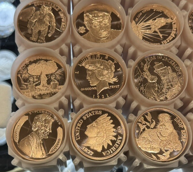 LOT OF 500 OZ Dealers Choice 1 OZ FINE COPPER ROUNDS - BULLION - FULL BOX OF 500