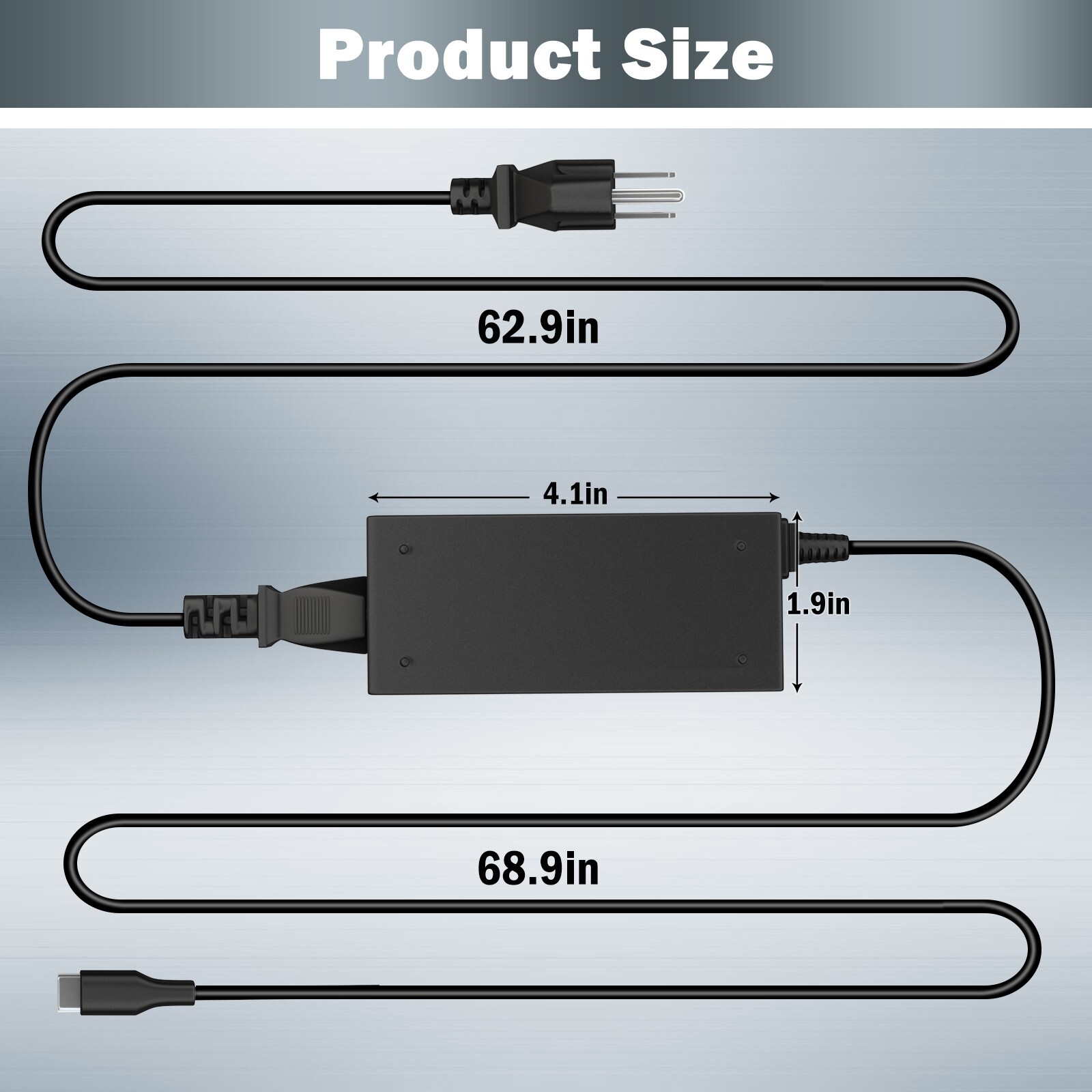 Laptop Charger 45W USB Type C (USB-C) Ac Power Cord Supply, for Lenovo ThinkPad